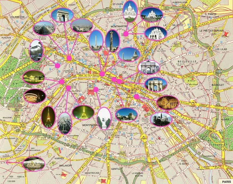 mapka Paříže
