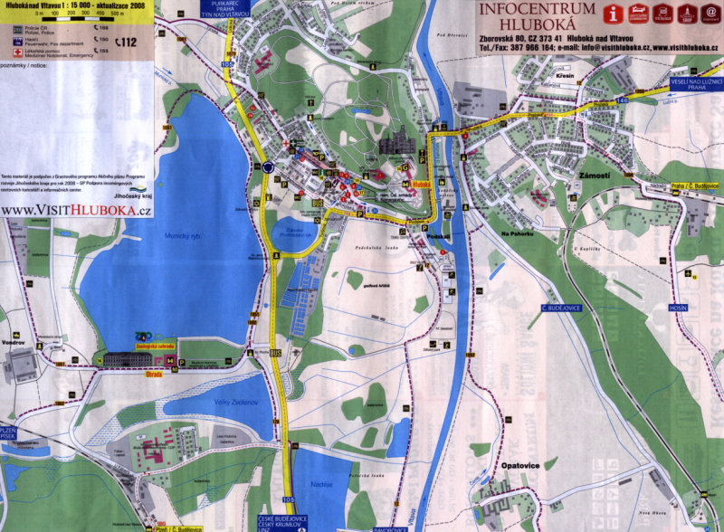 mapa Hluboké nad Vltavou