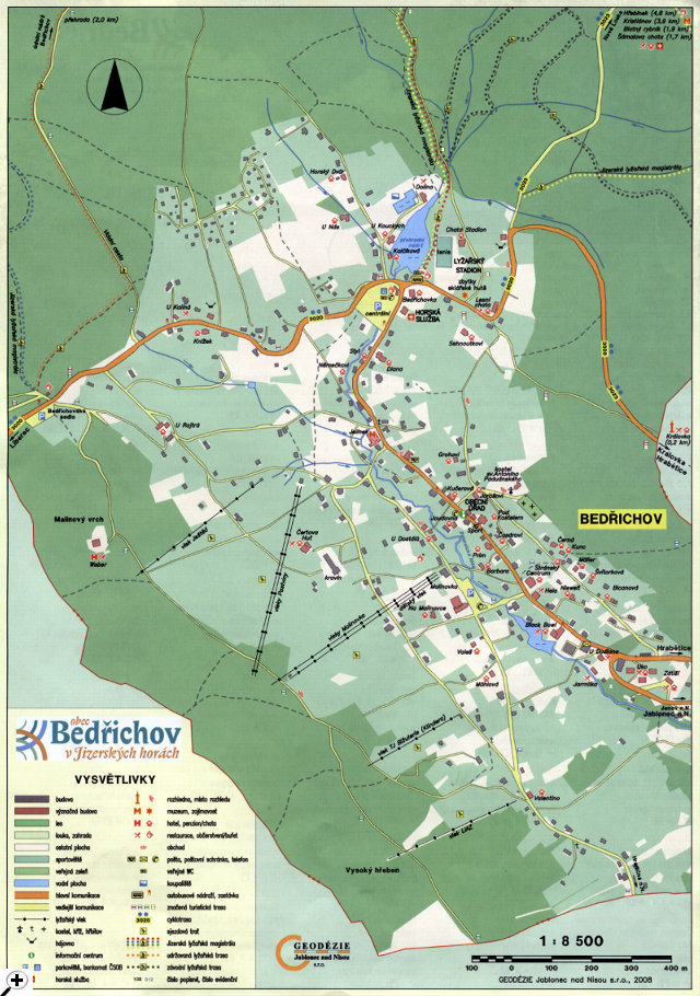 mapa Bedřichova